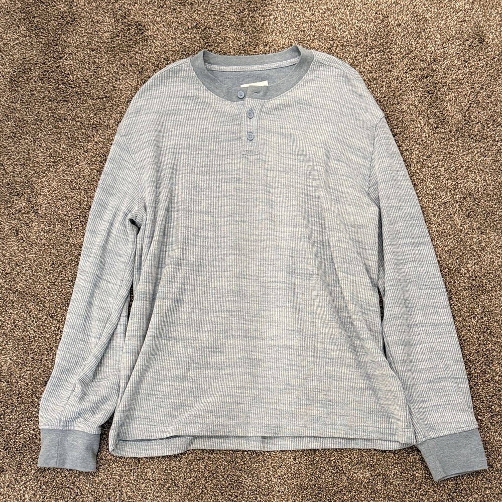 Goodfellow & Co Men's Light Gray Long Sleeve Henley